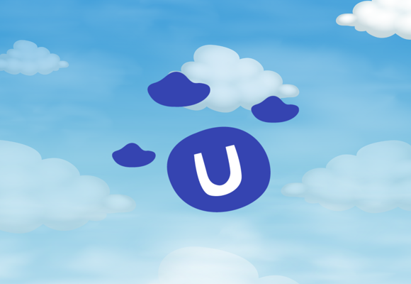 Image of a sky with clouds, Umbraco Cloud logo is overlaid