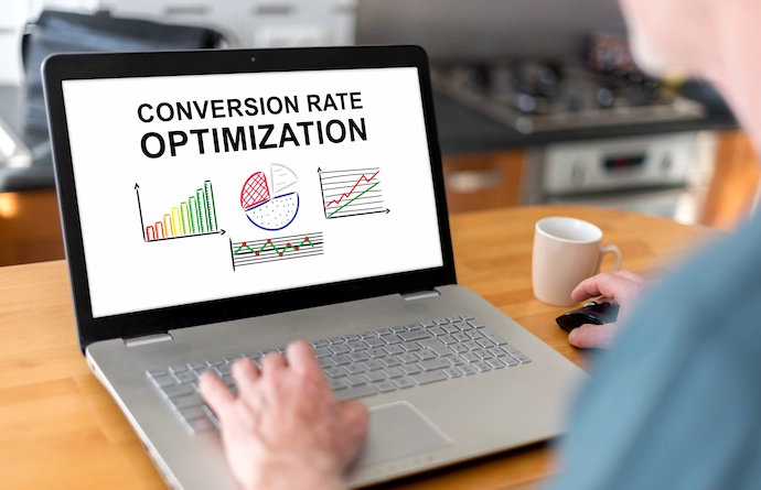 Image of a computer screen showing conversion rate optimizations