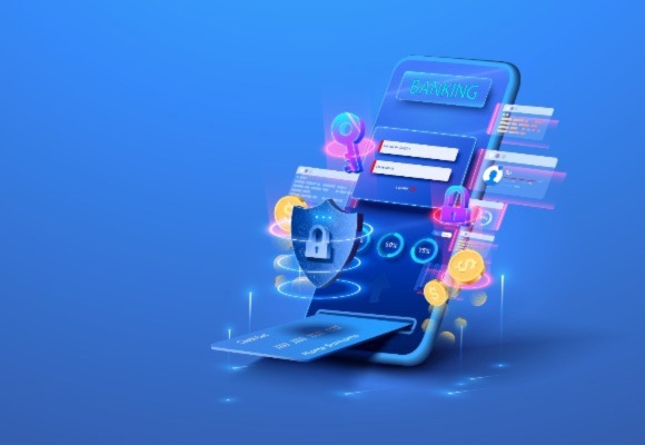 The concept of a smart wallet with an application for payment by credit and debit cards.