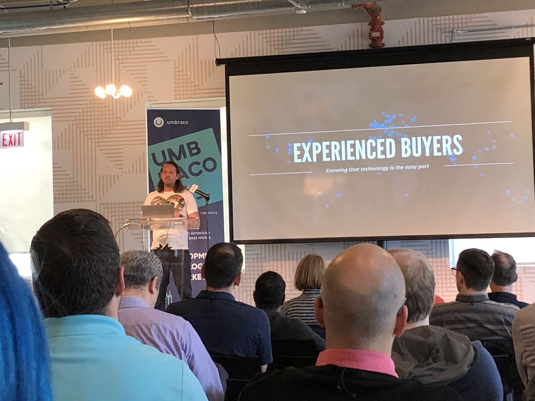 Viewing Umbraco keynote speech from the crowd.