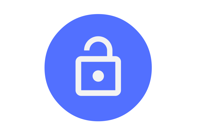 Illustration of a blue, unlocked padlock