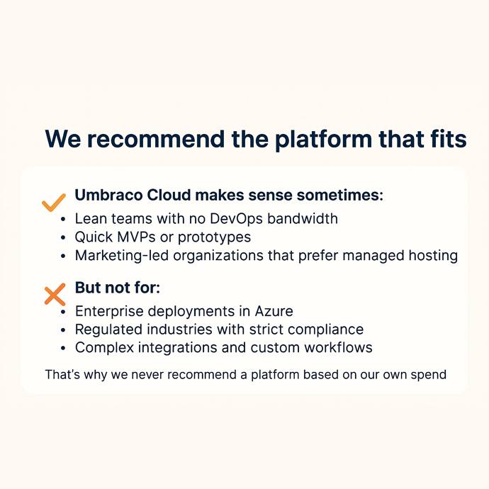 List showing list of recommendations for a platform.