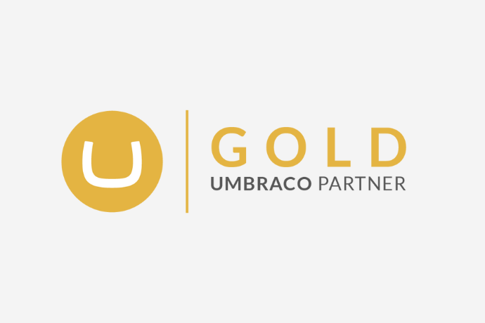 umbraco gold partner logo on the grey background