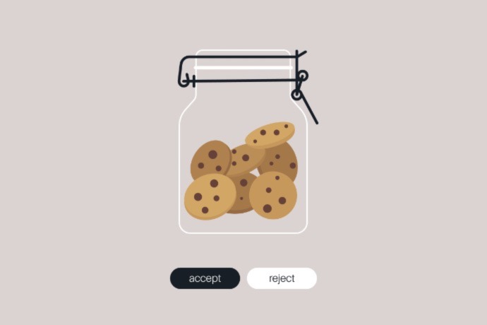 jar of cookies with accept and reject sign below