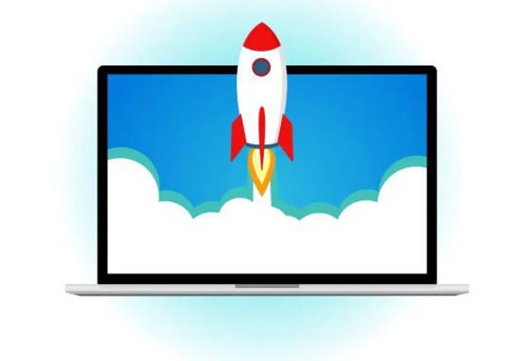 Image of rocket ship coming out of the clouds