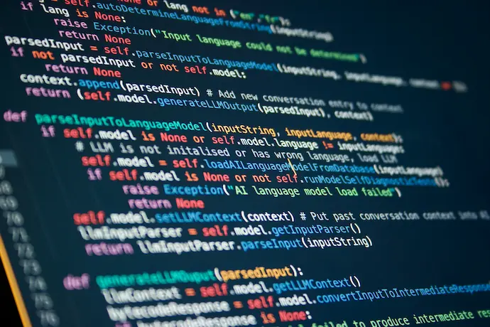 code on a computer screen
