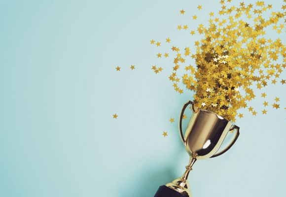 image of little  gold cup , concept for winning or success