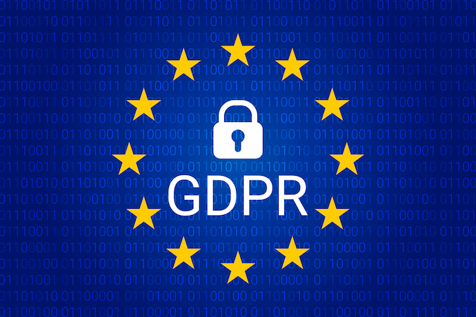 GDPR - General Data Protection Regulation. Security technology background